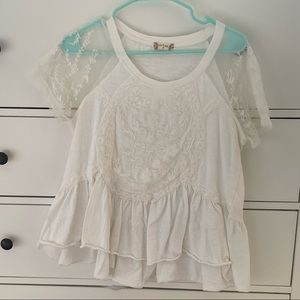 Women’s White Lace and Mesh Blouse (Altard State)